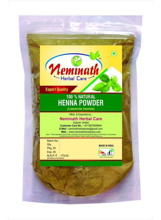 Neminath Herbal Care - Neminath Herbal Care Natural Henna Powder For Hair 100% Pure & Herbal Mehendi/Heena Leaves Powder Natural Hair Colorant 100 Grams Pack Of 1 By Neminath Herbal Care - Image 1