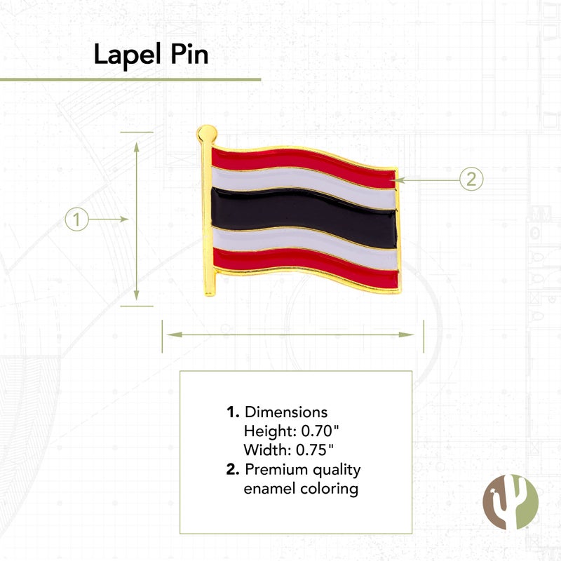 Desert Cactus Thailand Lapel Pin Country Enamel Made of Metal Souvenir Hat Men Women Patriotic (Waving Flag Pin) - Image 2