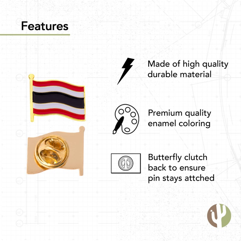 Desert Cactus Thailand Lapel Pin Country Enamel Made of Metal Souvenir Hat Men Women Patriotic (Waving Flag Pin) - Image 3