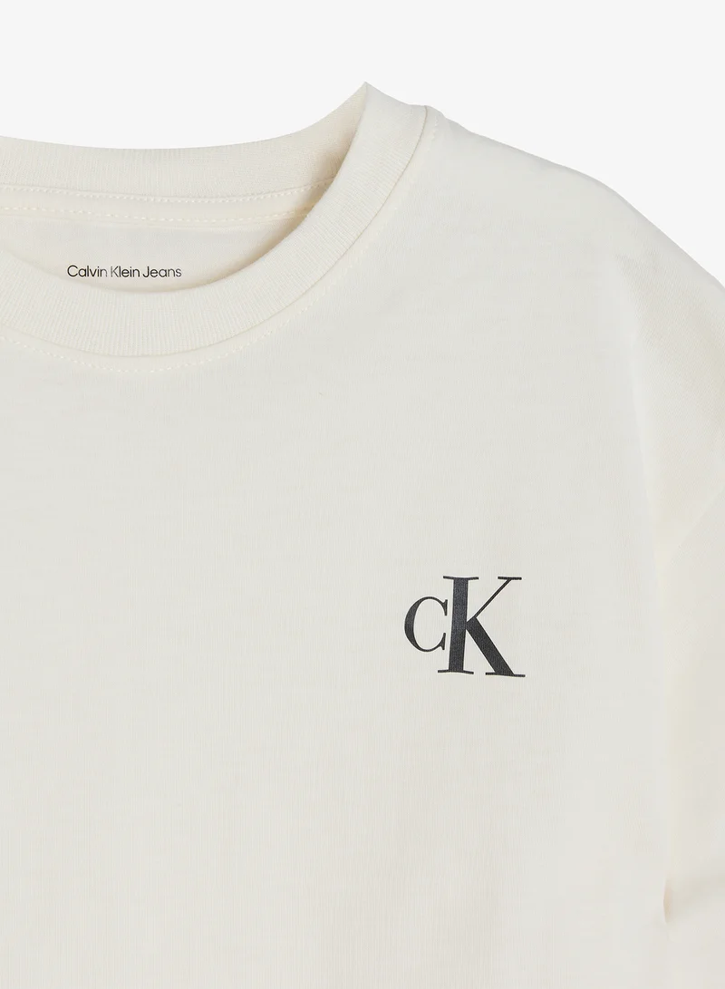 Calvin Klein Jeans Tofu/Hummus 2-Pack Monogram Logo Crew Neck T-Shirts for Men | Best Price UAE