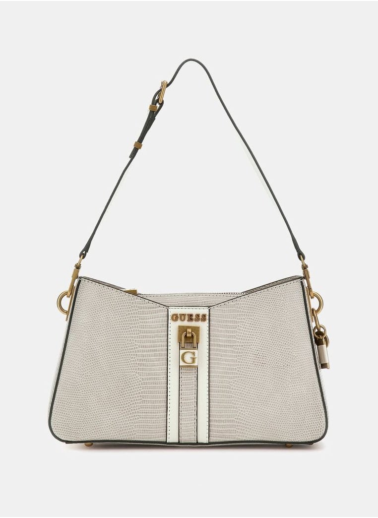 GUESS - GUESS GINEVRA NUDE SHOULDER BAG White - Image 1