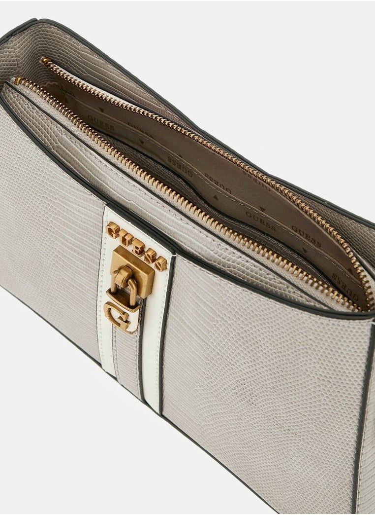 GUESS - GUESS GINEVRA NUDE SHOULDER BAG White - Image 1