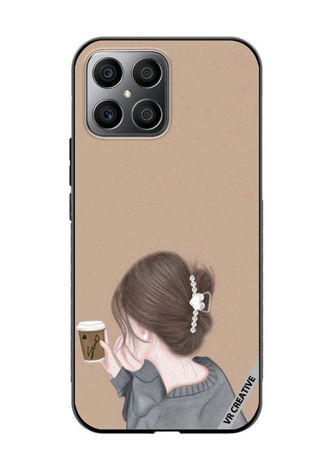 Protective Case Cover For Honor X8 Sipping Design Multicolour