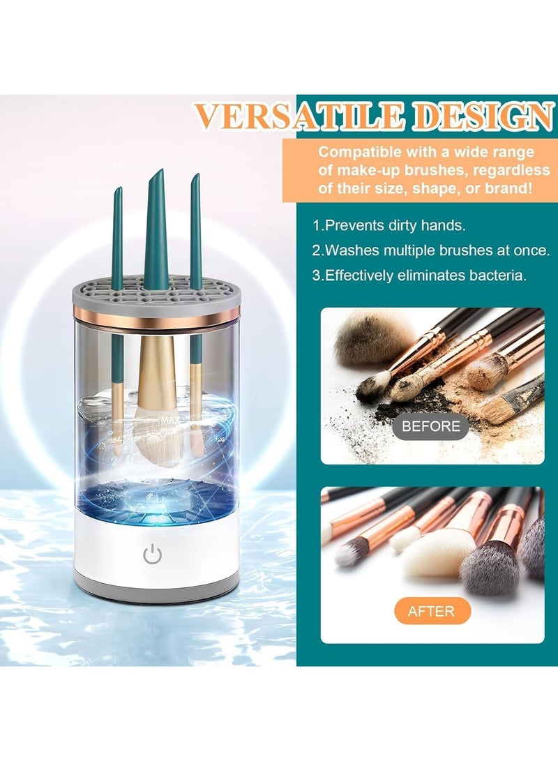 ARNOTEC جهاز تنظيف فرش المكياج الكهربائي المحمول بمنفذ USB، مع حصيرة تنظيف فرش المكياج لجميع أحجام فرش المكياج - Image 4