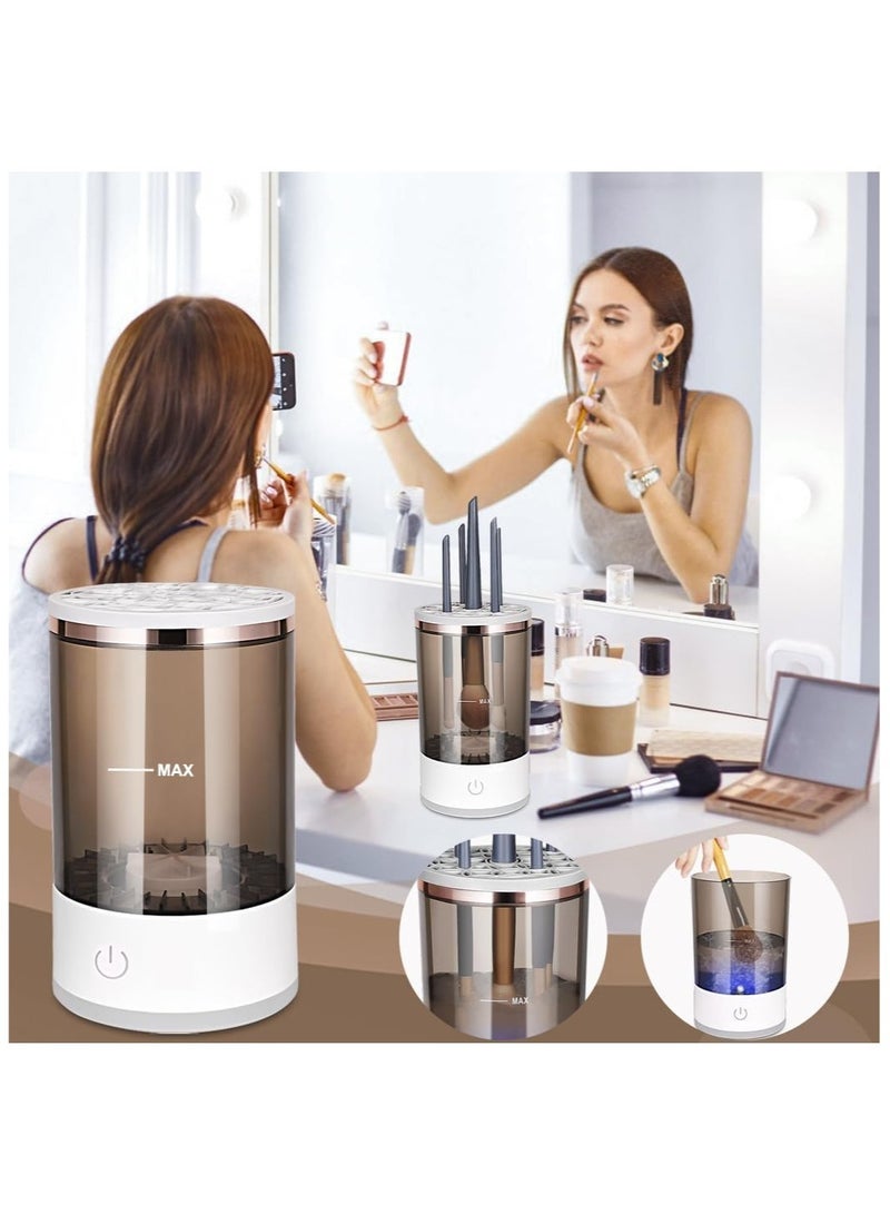 ARNOTEC جهاز تنظيف فرش المكياج الكهربائي المحمول بمنفذ USB، مع حصيرة تنظيف فرش المكياج لجميع أحجام فرش المكياج - Image 2