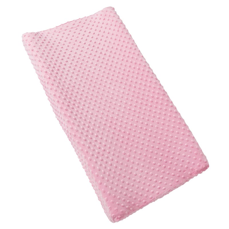 Aullar Solid Changing Table Pad Cover Cradle Sheet Fits 3234x16 Contoured Diaper Changing Pad Ultra Soft Cozy Dots Plush Changing Table Covers Breathable Wipeable Removable Candy Pink