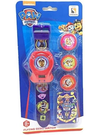 PAW PATROL Flying Disc Launcher Watch – Wristband Toy with 6 Discs, 3+