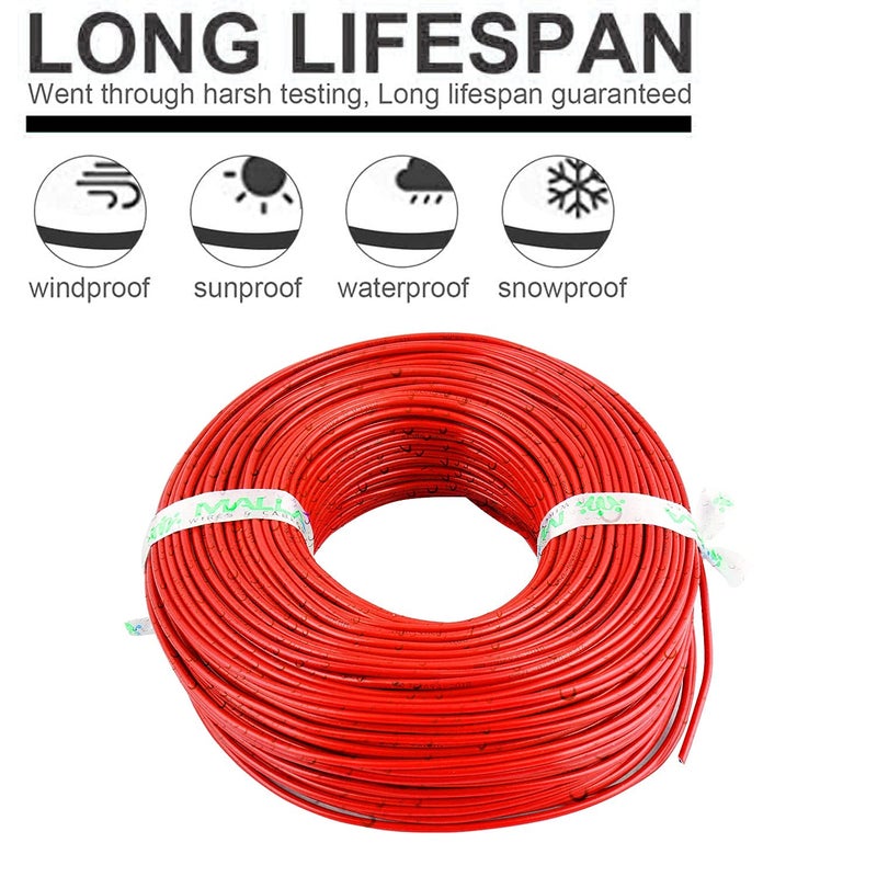 MALLA Copper Wire with Triple Layer PVC Coating Single Core Flexible Electric Cable for Domestic Industrial Connections 25 mm 90m Long Red 2 Pcs - Image 5