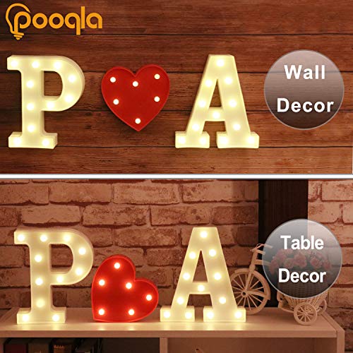 Pooqla LED Marquee Letter Lights Sign, Light Up Alphabet Letter for Home Party Wedding Decoration H - Image 5