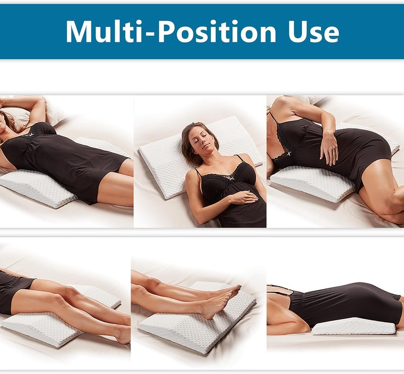 ComfiLife Lumbar Support Pillow for Sleeping Memory Foam Pillow for Back Pain Relief – Side, Back and Stomach Sleepers– Triangle Wedge Bolster Pillow – Bed Rest Pillow - Image 4