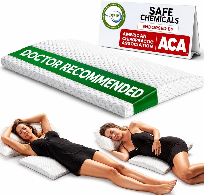 ComfiLife Lumbar Support Pillow for Sleeping Memory Foam Pillow for Back Pain Relief – Side, Back and Stomach Sleepers– Triangle Wedge Bolster Pillow – Bed Rest Pillow - Image 1