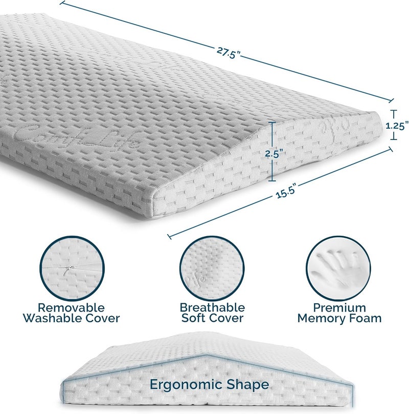 ComfiLife Lumbar Support Pillow for Sleeping Memory Foam Pillow for Back Pain Relief – Side, Back and Stomach Sleepers– Triangle Wedge Bolster Pillow – Bed Rest Pillow - Image 5