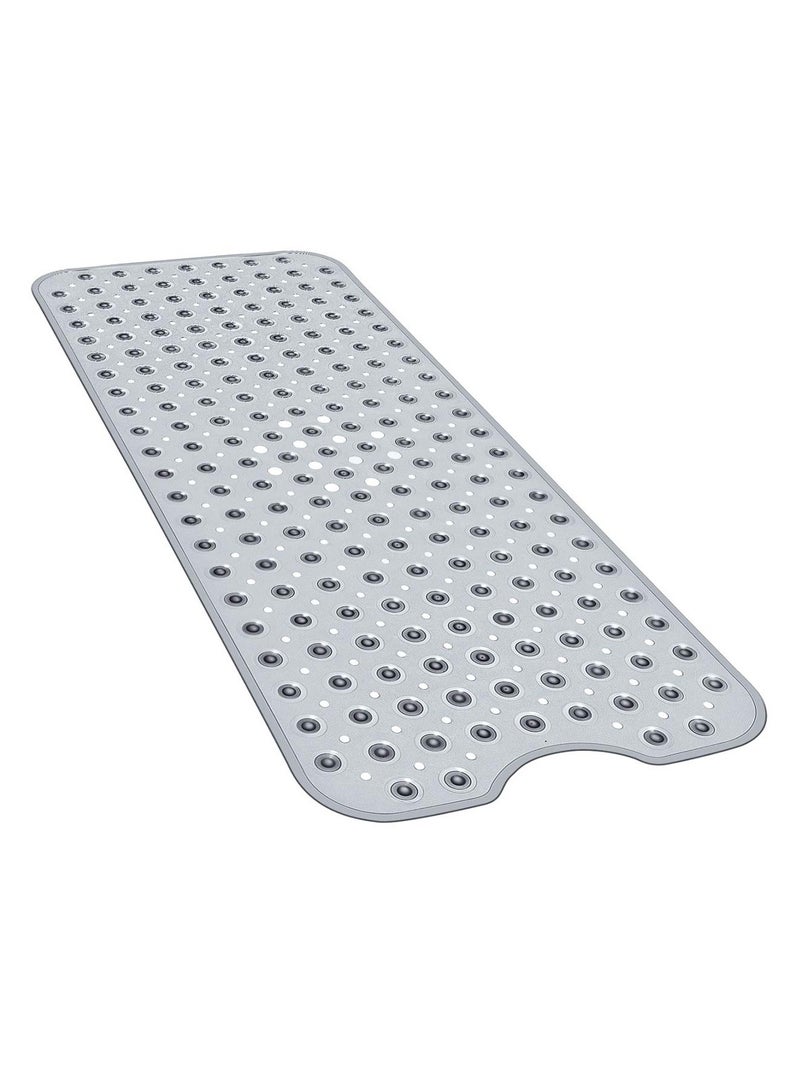 Meishida Bath Tub Shower Mat Non-Slip and Extra Large, Bathtub Mat with Suction Cups, Machine Washable Bathroom Mats with Drain Holes - Light Grey - Image 1