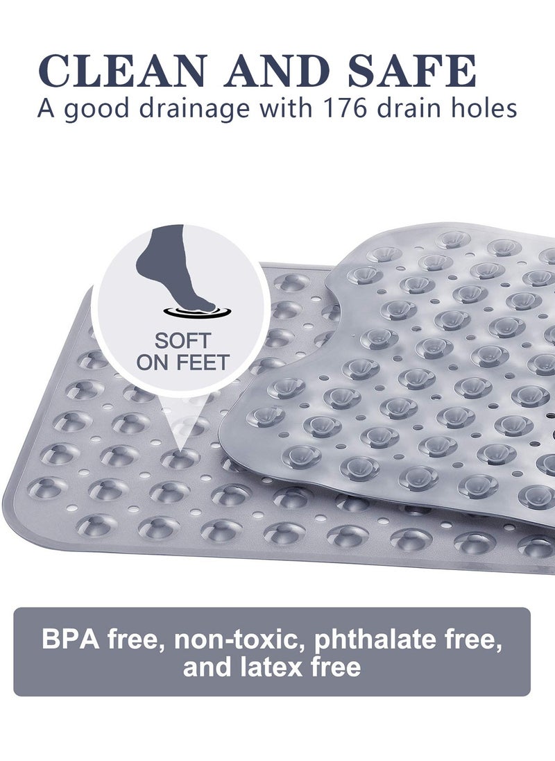 Bath Tub Shower Mat Non-Slip and Extra Large, Bathtub Mat with Suction Cups, Machine Washable Bathroom Mats with Drain Holes - Light Grey - pzsku/Z5DA03B8C95C3EDEAB4EBZ/45/_/1733741243/34bc5451-745f-4885-9907-9e1fba10d80b