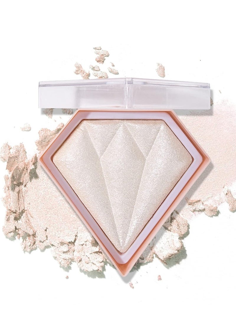 XINGXYUEL Face White Highlighter Makeup Palette Shimmer Contour Powder Waterproof Long-Lasting, Brightens Face Complexion Contour Illuminator Highlighters Blush Powder Makeup Palette - 01 Pearl White  - Image 1