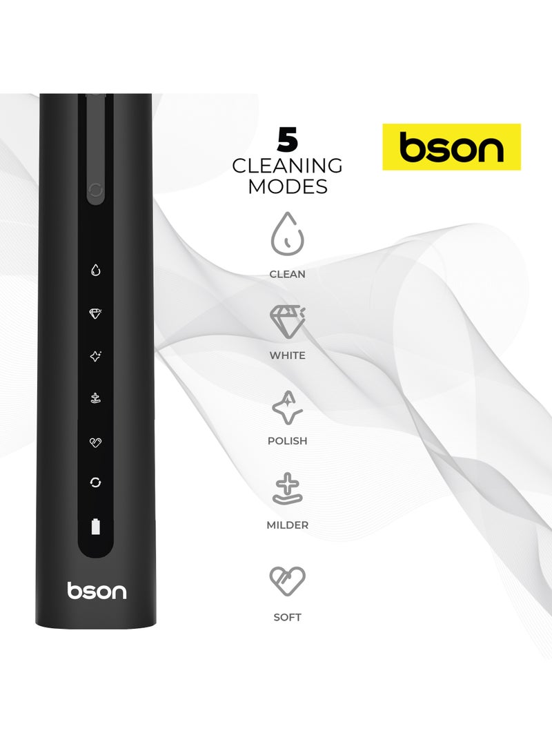 BSON Electric Toothbrush for Adults - 9X Better Whitening, 30-Day Battery, 40,000 SPM, IPX7 Waterproof, Multiple Cleaning Modes, Deep Plaque Removal, USB Rechargeable - Image 3
