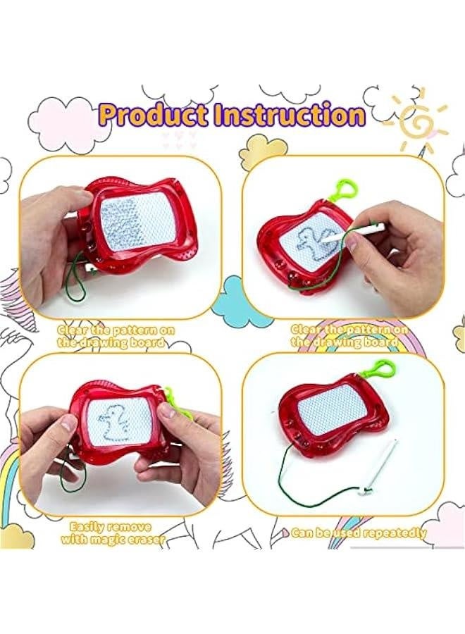 22 Pack Mini Magnetic Drawing Board(6 Colors), Kids Party Favors Backpack Keychain Doodle Drawing Boards, Erasable Sketch and Board Writing Pad for Boys Girls Classroom Supplies Goodie Bag Fillers  - Image 4