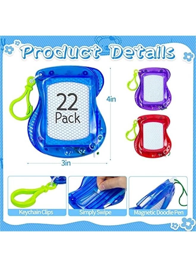 22 Pack Mini Magnetic Drawing Board(6 Colors), Kids Party Favors Backpack Keychain Doodle Drawing Boards, Erasable Sketch and Board Writing Pad for Boys Girls Classroom Supplies Goodie Bag Fillers  - Image 2