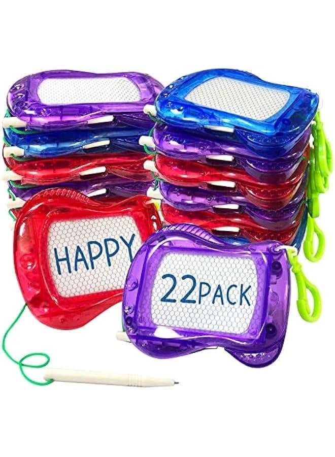 22 Pack Mini Magnetic Drawing Board(6 Colors), Kids Party Favors Backpack Keychain Doodle Drawing Boards, Erasable Sketch and Board Writing Pad for Boys Girls Classroom Supplies Goodie Bag Fillers  - Image 1