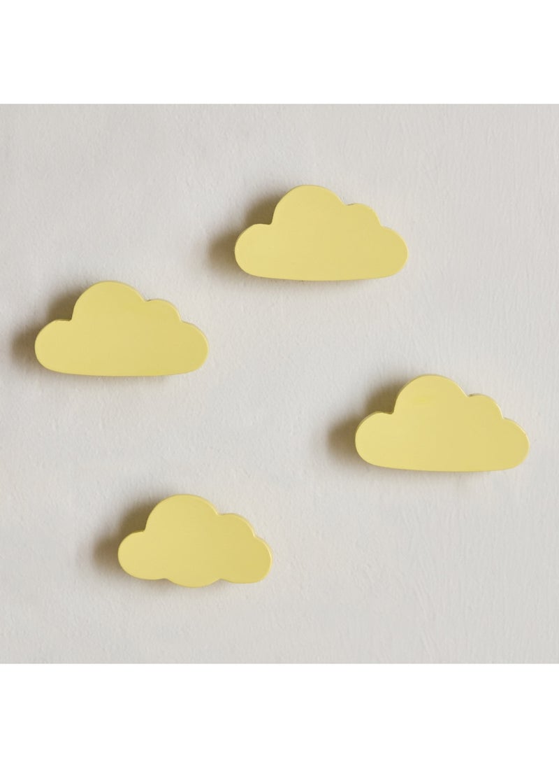 Home Box Cloud Shaped 4-Piece Wooden Wall Hook Set 9 x 5 x 3 cm  - Image 2