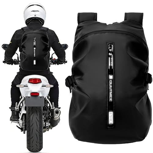 OUUTMEE Motorcycle Backpack Waterproof Helmet Backpacks for Men Large Capacity Storage Motorcycle Bag with Reflective Stripe - Image 1