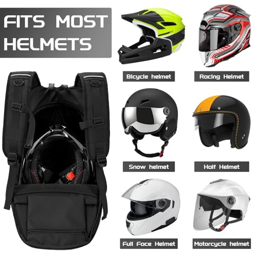 OUUTMEE Motorcycle Backpack Waterproof Helmet Backpacks for Men Large Capacity Storage Motorcycle Bag with Reflective Stripe - Image 3