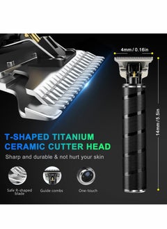 Excefore Beard Trimmer for Men, Trimmer for Men Professional Zero Gapped Trimmer Cordless Edgers Clippers Grooming Kit with Guide Combs Gifts for Men (Black)  - Image 2