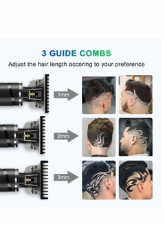 Excefore Beard Trimmer for Men, Trimmer for Men Professional Zero Gapped Trimmer Cordless Edgers Clippers Grooming Kit with Guide Combs Gifts for Men (Black)  - Image 5
