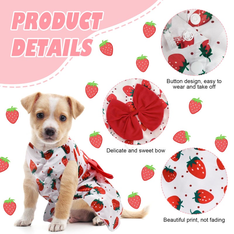 KATOLK 6 Pieces Dog Dresses for Small Dogs Girls, Cute Princess Puppy Kitten Dog Dresses with Flowers and Bowknot for Pet Cats, Small Dogs' Outfits Female Pet Skirts Clothes for Chihuahua Yorkies - Image 4