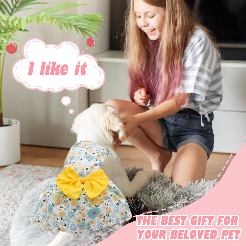 KATOLK 6 Pieces Dog Dresses for Small Dogs Girls, Cute Princess Puppy Kitten Dog Dresses with Flowers and Bowknot for Pet Cats, Small Dogs' Outfits Female Pet Skirts Clothes for Chihuahua Yorkies - Image 5