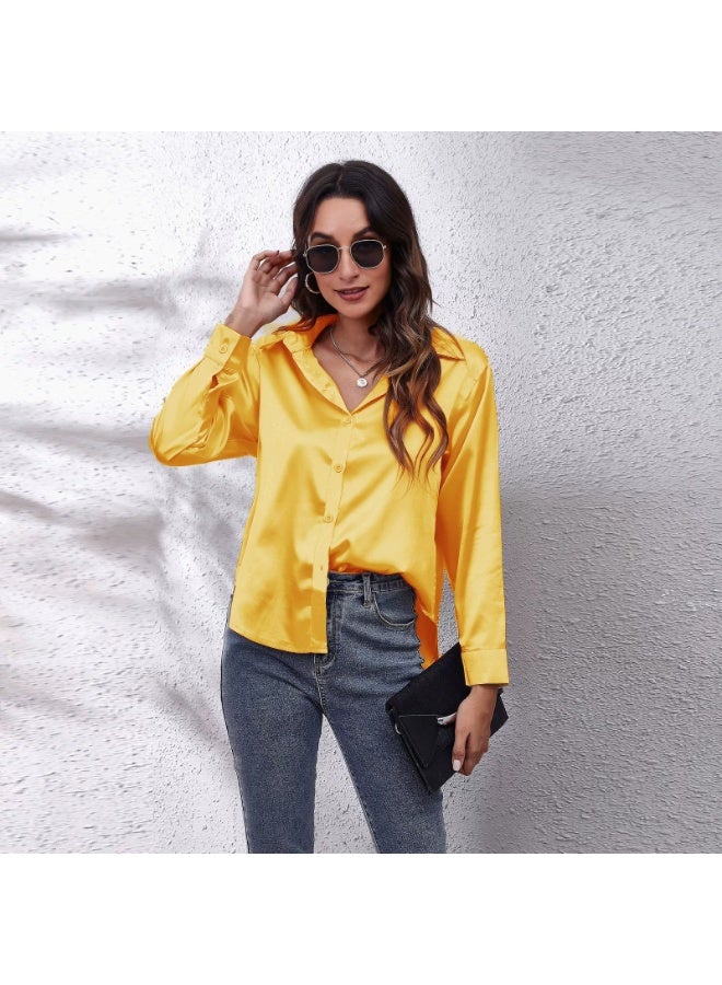 general Women's satin imitation silk long-sleeved blouse - Image 1