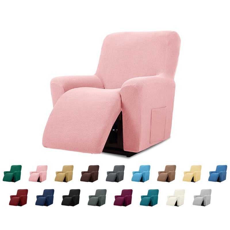 Cupuamon Recliner Chair Covers,Lazy Boy Recliner Covers Stretch Reclining Covers 1 Piece Furniture Protector with Elastic Bottom for Dog,Kids-Dusty Pink - Image 1