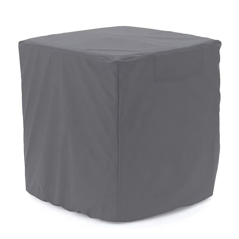 STARTWO Air Conditioner Cover for Outside Units Durable Waterproof Square AC Cover for Outdoor with Windproof Buckles Elastic Hem for Secure Fit Year Around Protection Gray W32inD32inH36in