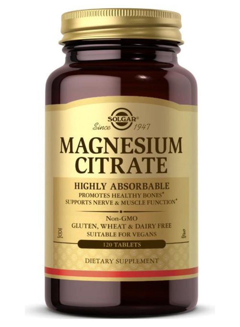 Solgar Magnesium Citrate 120 Tablets Packaging May Vary - Image 1