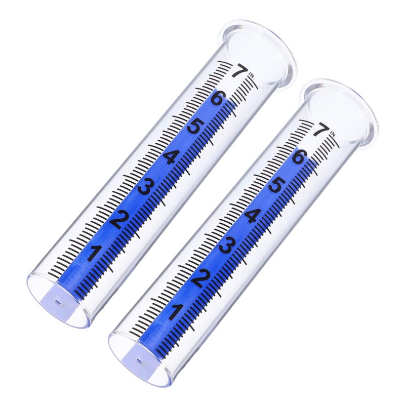 2pcs Clear Rain Gauge Measuring Tube for Accurate Outdoor Rainfall Measurement Garden Lawn - Image 2