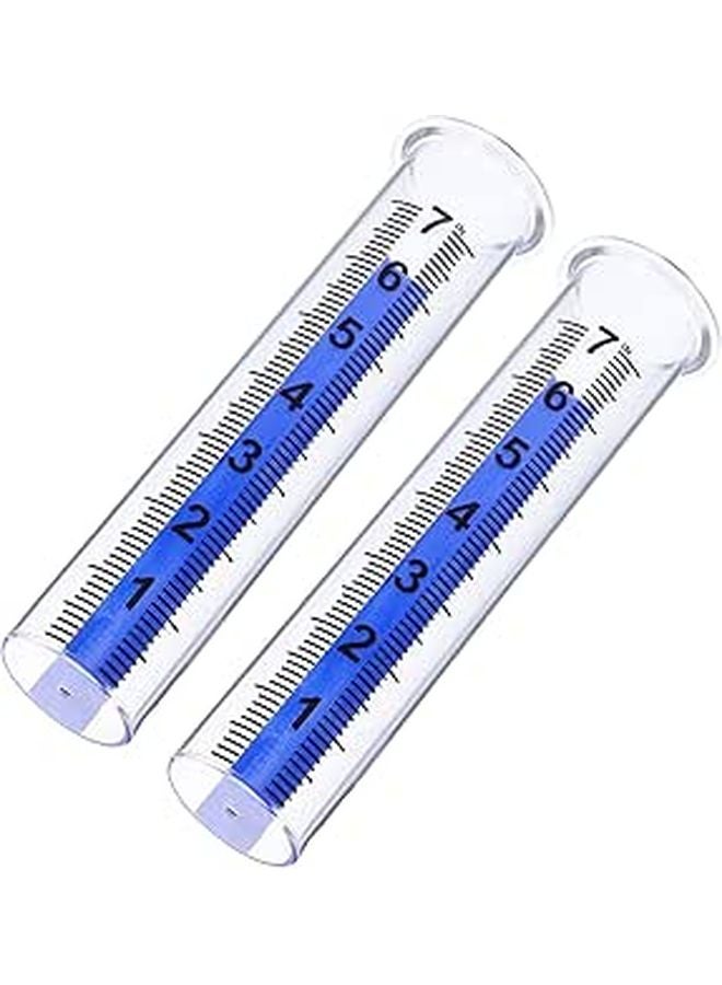 2pcs Clear Rain Gauge Measuring Tube for Accurate Outdoor Rainfall Measurement Garden Lawn - Image 1