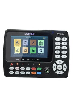 ST-5150 DVB-S2/T2/C COMBO HD Satellite TV Signal Finder Digital Handheld Signal Meter Satellite Finder H.265 HEVC MPEG-4 4.3 Inch TFT LCD UK Plug