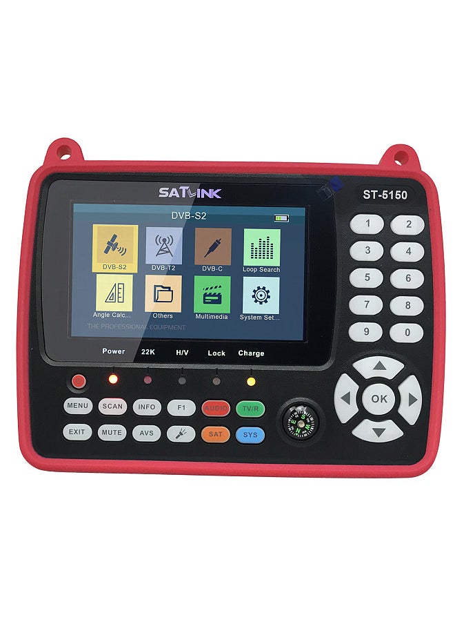 Generic - ST-5150 DVB-S2/T2/C COMBO HD Satellite TV Signal Finder Digital Handheld Signal Meter Satellite Finder H.265 HEVC MPEG-4 4.3 Inch TFT LCD UK Plug - Image 1