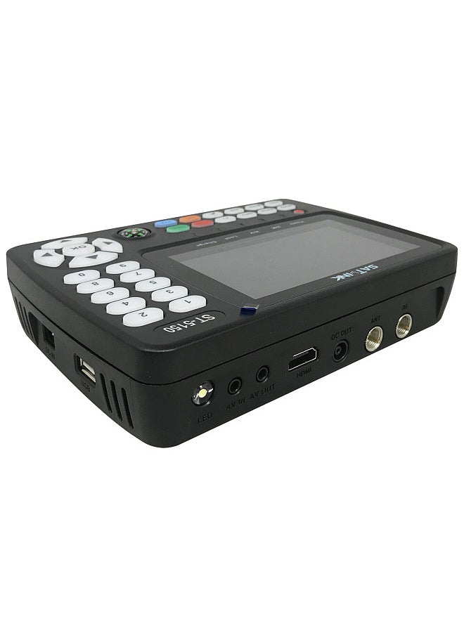 Generic - ST-5150 DVB-S2/T2/C COMBO HD Satellite TV Signal Finder Digital Handheld Signal Meter Satellite Finder H.265 HEVC MPEG-4 4.3 Inch TFT LCD UK Plug - Image 1