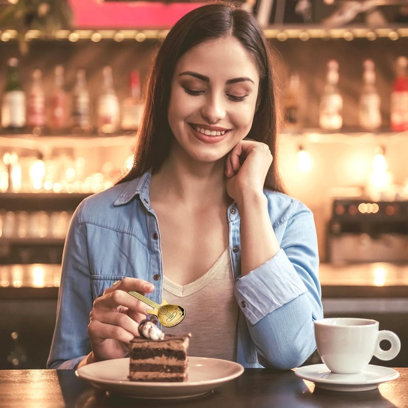 klarako 2PCS Guitar Spoons Coffee Teaspoon, Stainless Steel Colorful Spoon, Cute Guitar Musical Spoons for Coffee, Desserts, Drinks, Mixing or Smoothies (Rose Gold) - Image 4