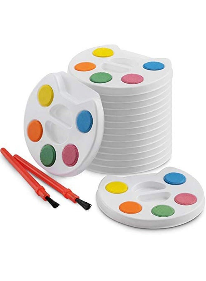 Bedwina Mini Watercolor Kids Paint Set - (Bulk Pack of 24) - 5 Watercolor Paints, Palette Tray and Painting Brush, for Art Party Favors, Kids Prizes, Stocking Stuffers and Paint Party Supplies - Image 4