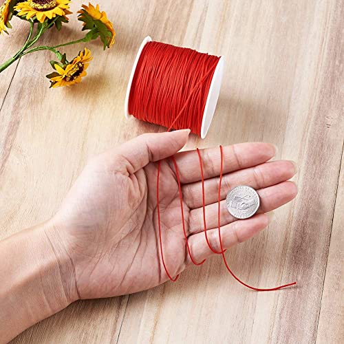 EEE ELECRELIVE 100 Yards 0.8mm Braided Nylon Thread Chinese Knotting Cord Red Bracelet String Macrame Cord Rope for Necklace Bracelet Jewelry Craft Making - Image 4