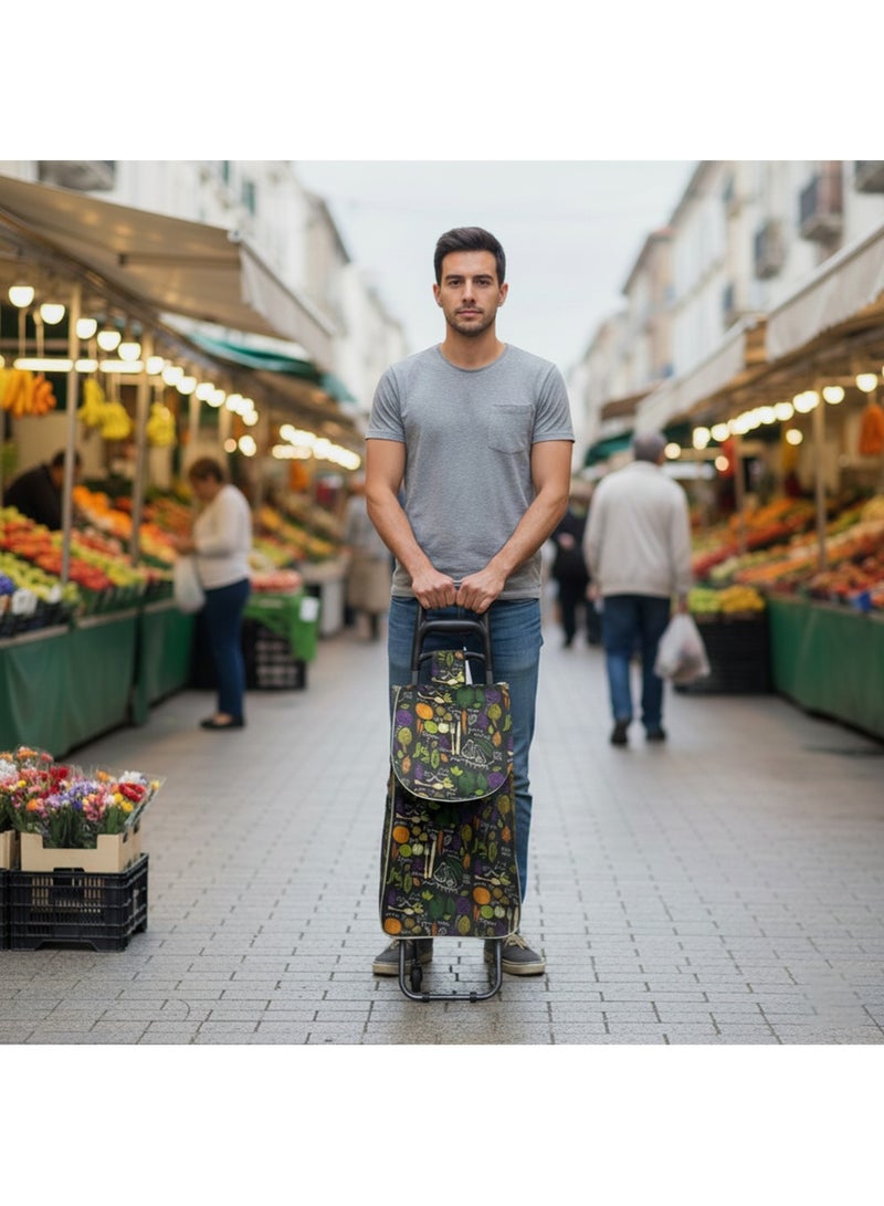 إيه جي دي عربة تسوق عصرية قابلة للطي، بعجلات سلسلة، وسعة كبيرة، مثالية للتسوق والحدائق والرحلات - Image 3
