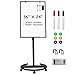 TSJ OFFICE Mobile Whiteboard Standing 36 X 24 Inches Magnetic Rolling White Board Height Adjustable Dry Erase Board on Wheels with Flip Chart Hooks Black - Image 3