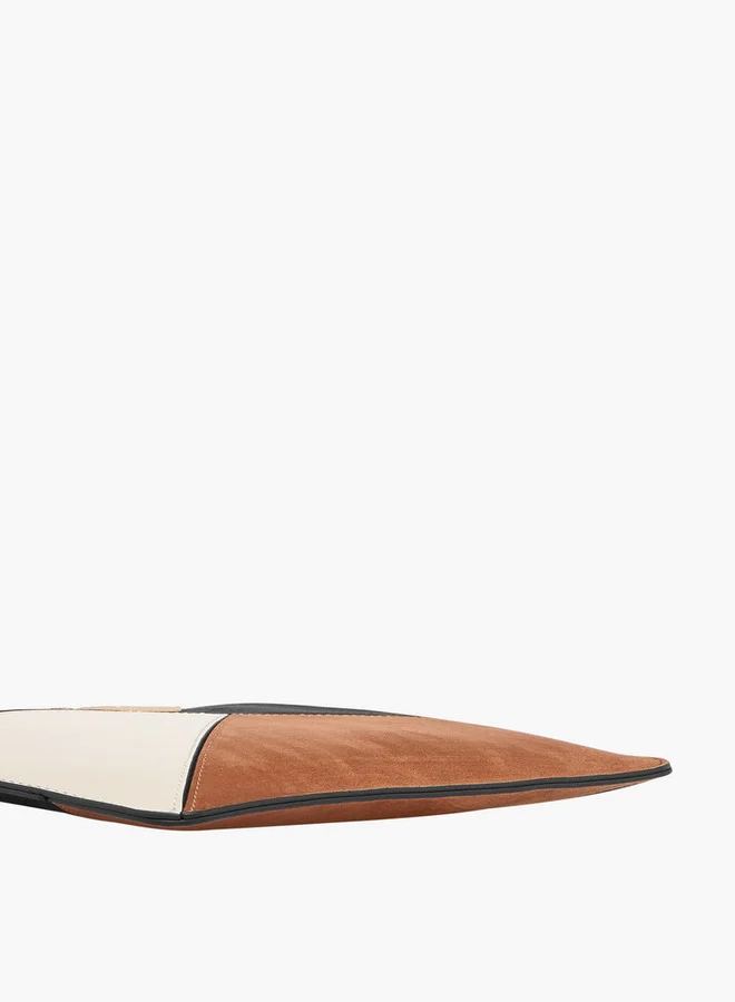 ELLE Colourblock Clutch with Wrist Strap and Zip Closure