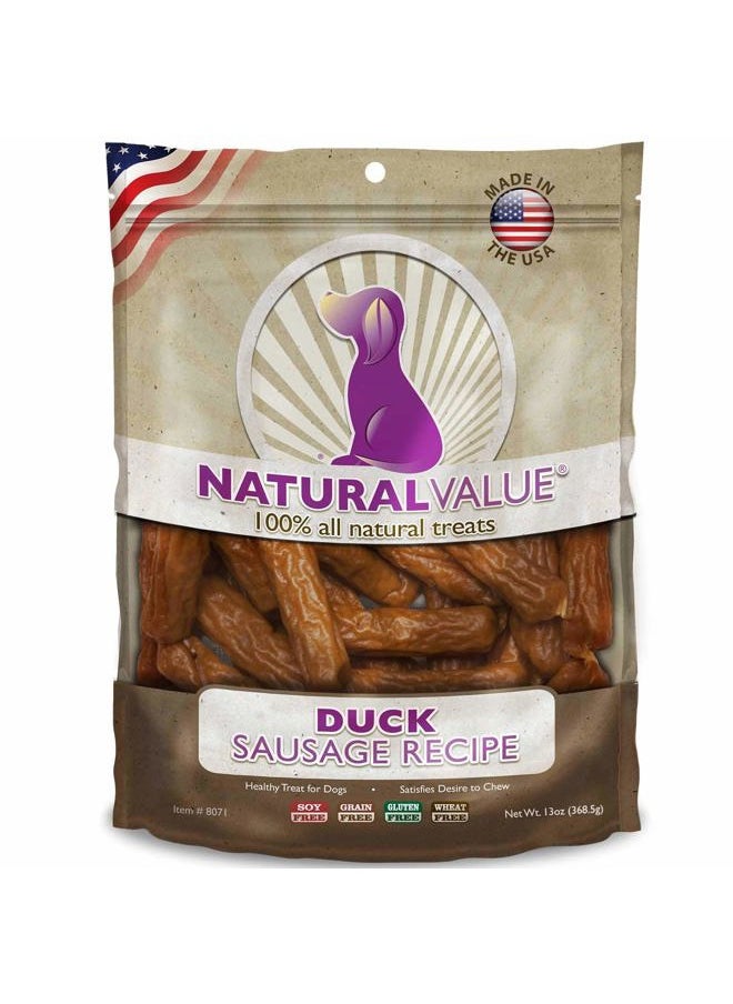 Loving Pets Natural Value Duck Sausages - Soft Jerky Dog Treats for Large & Small Breeds - Healthy Gluten, Wheat, Soy & Grain Free Pet Treats for Dogs  - Image 1