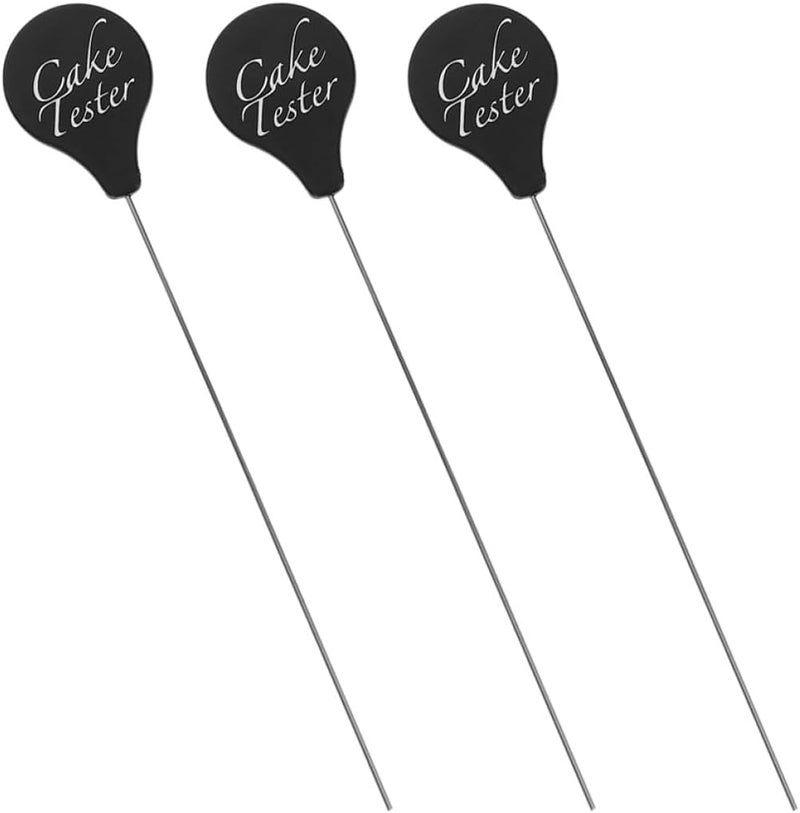 KICHOUSE 3pcs Stainless Steel Cake Tester Needles Metal Cake Testing Sticks for Baking Muffins Bread Cookies Reusable Kitchen Skewers Baking Tool - Image 1