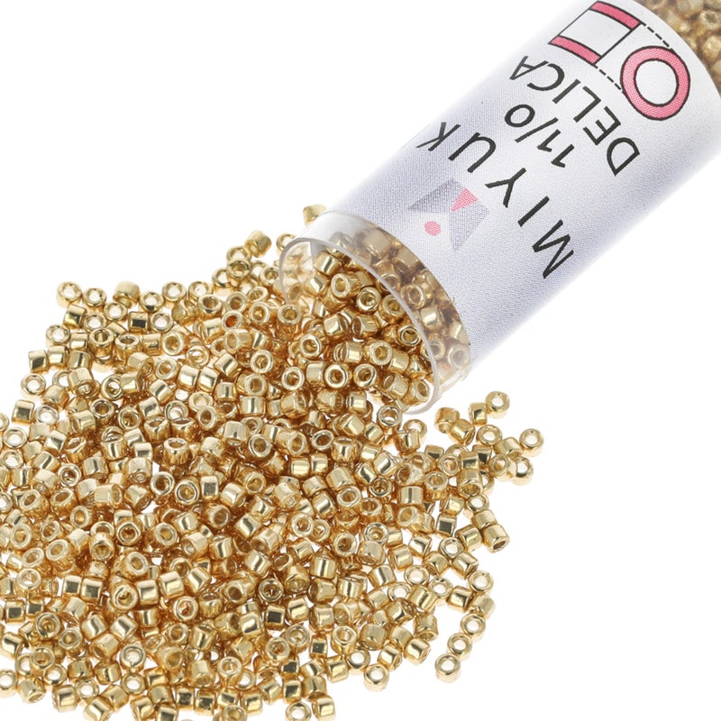 Miyuki Delica Seed Beads Size 110 16 mm DB1832 Duracoat Galvanized Gold 72 g Approx 1440 Beads Made in Japan
