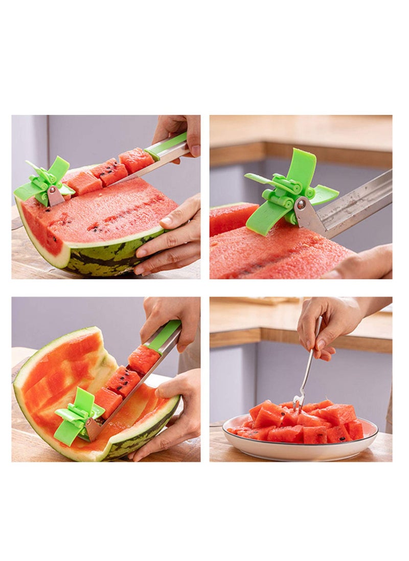 SYOSI - Watermelon Cubes Slicer, Watermelon Windmill Cutter Slicer, Stainless Steel Watermelon Slicer Cutter Knife, New Kitchen Gadgets Stainless Steel Cutter, Fruit Vegetable Tools Kitchen Gadgets - Image 1