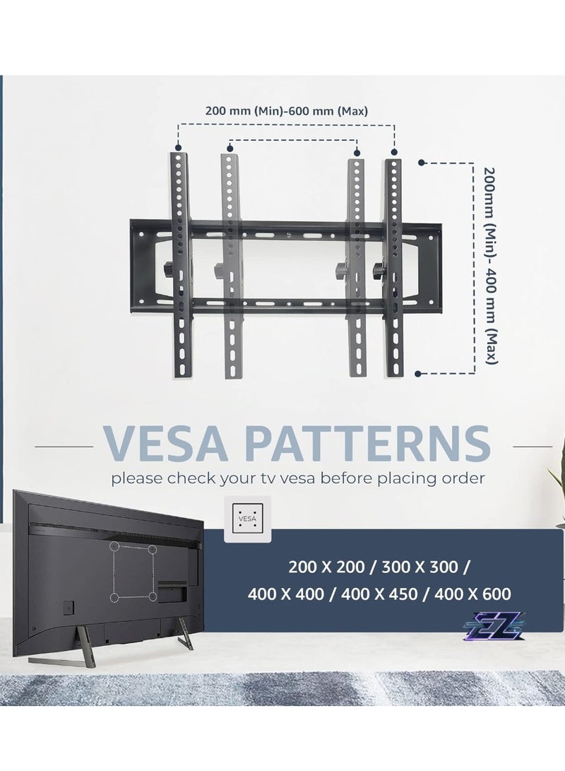 ELTRAZONE Adjustable, Tilting and Swivelling TV Wall Mount for Curved Flat TVs and Monitors VESA 400 x 600 Max (32-75 Inch) 45 kg Max TV Mount, Tilt, Swivel - Image 2